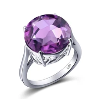 real 925 sterling silver women solitaire rings ball amethyst female engagement ring handmade fine jewelry for any party 2020 new
