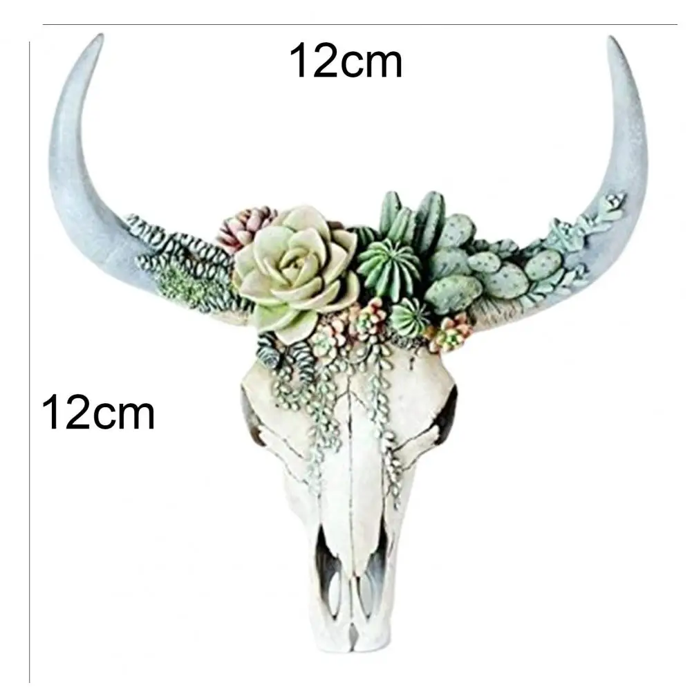 

Succulents/Flower Cow Skull Wall Ornament Nursery Decoration Resin Crafts Green Plants Cow Helm Skull Hanging Pendant Room Decor