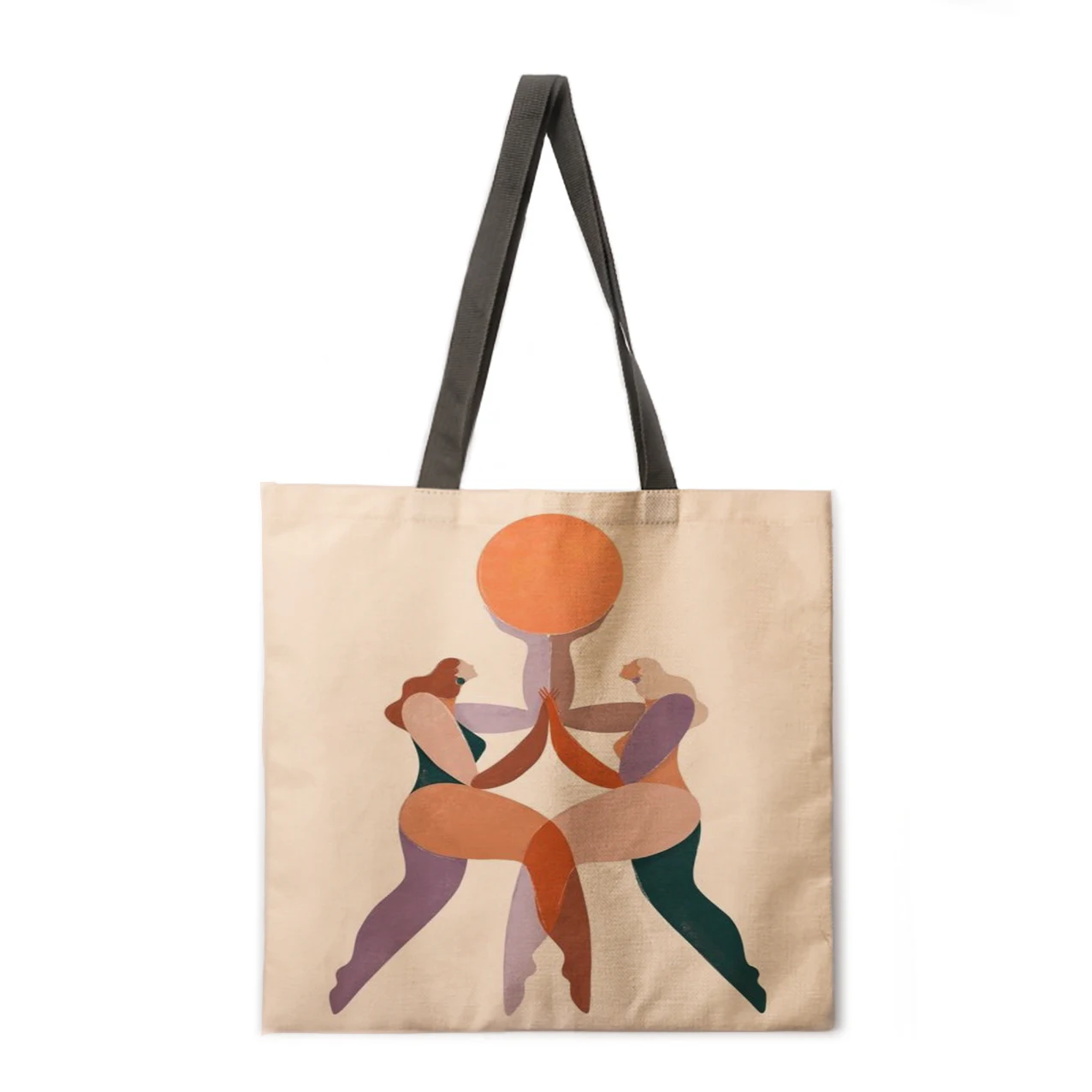 

Abstract painting linen printing shopping bag ladies backpack foldable shopping bag beach tote bag handbag