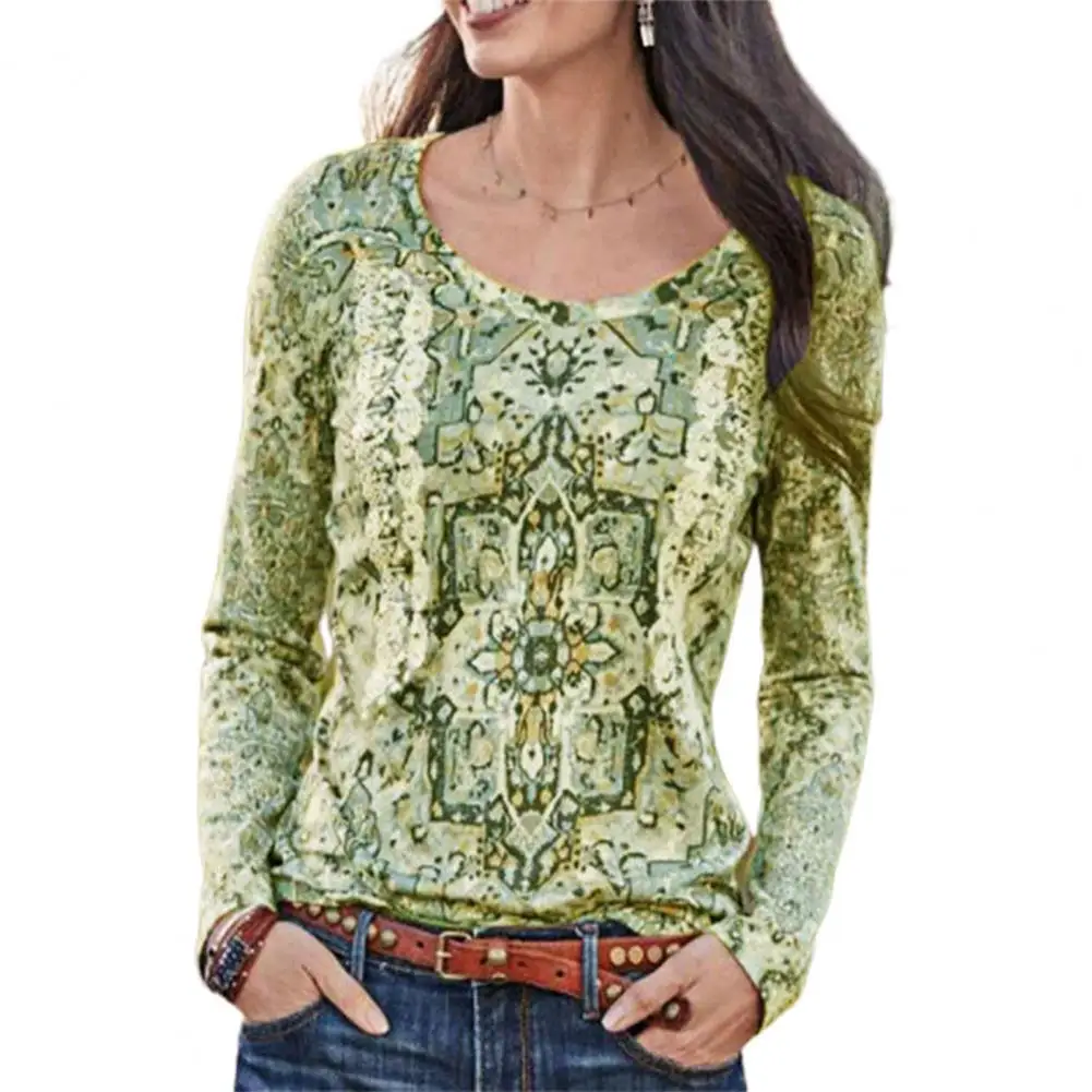 Новинка Женская Повседневная Цветочный принт блузка рубашка для женщин с О