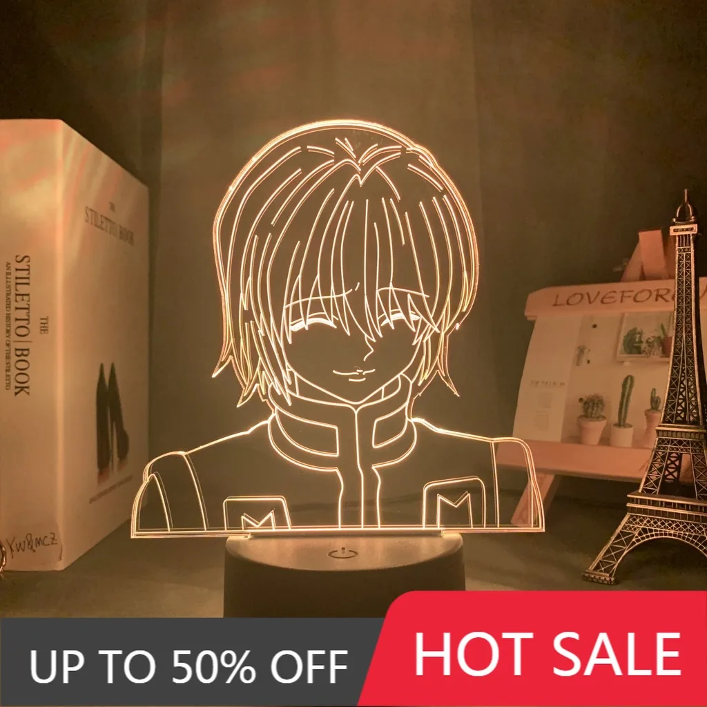 

Kurapika Figure Acrylic Night Light Anime Gift Hunter X Hunter Lamp for Kid Bedroom Decor Lighting Childrens Room Nightlight HxH