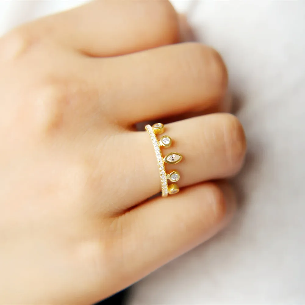 Хит размер 6 7 золотое покрытие AAA сверкающее блестящее фианит принцесса корона