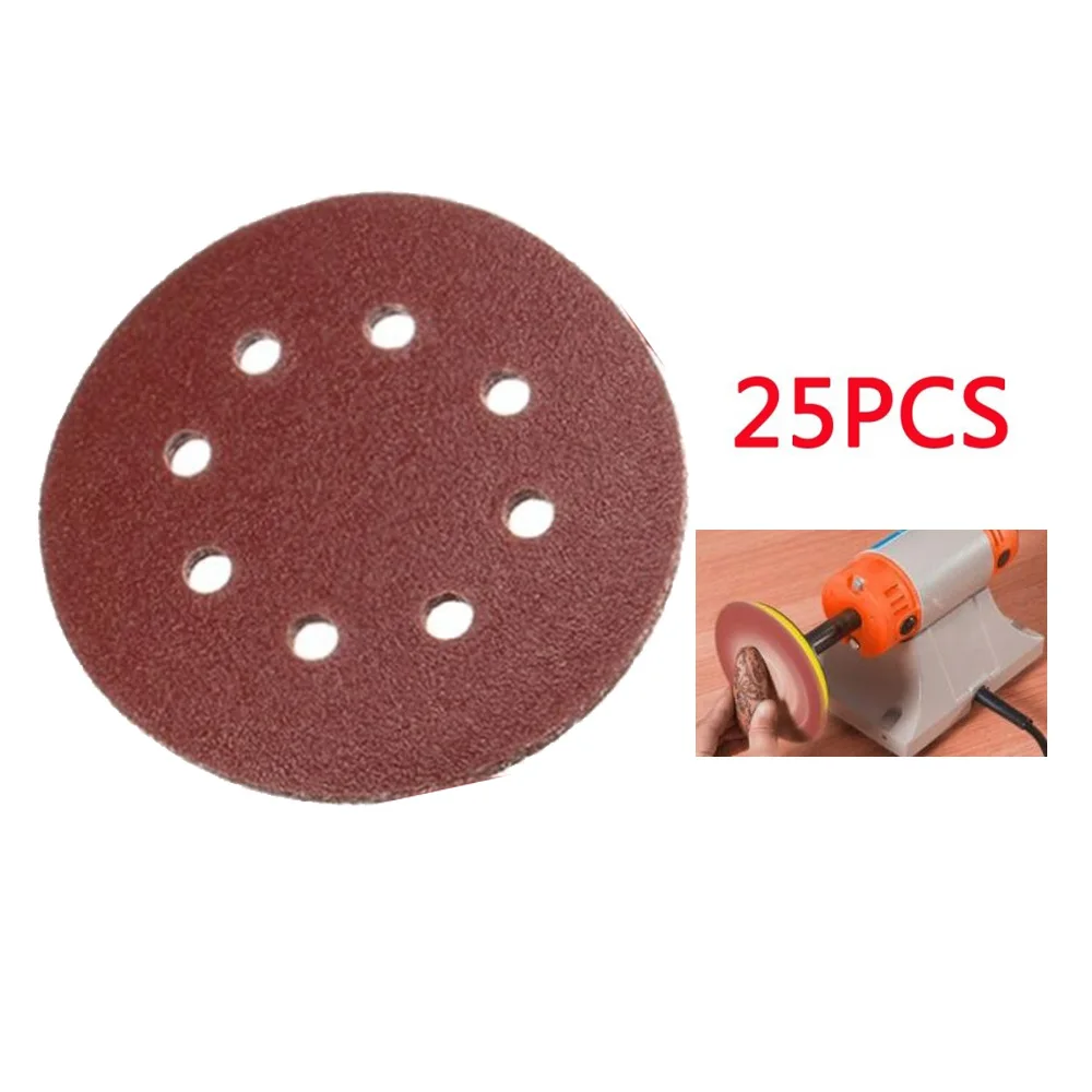 

125mm 80 Grit 8-Hole Sander Pad 5Inch Sanding Discs Work For Most Sander