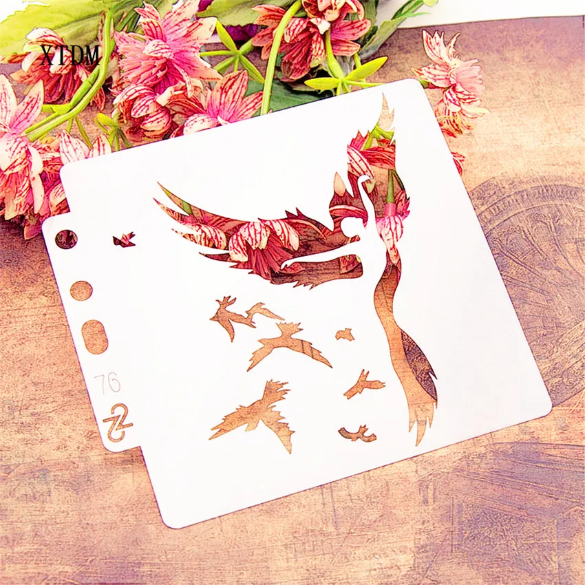 Ласточка Пластиковая форма Щит DIY торт скрапбук трафареты полые украшения Печать