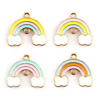 10pcslot 918mm enamel charms for jewelry making colorful rainbow connectors charm pendants fit necklaces earrings accessories