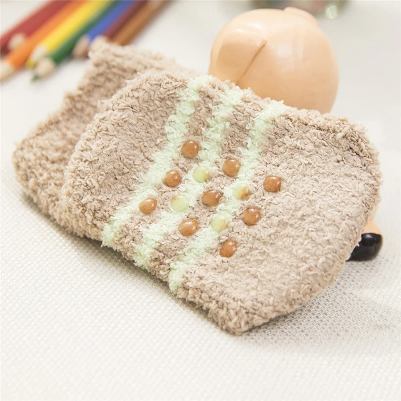 Зимние теплые пушистые носки для мальчиков и девочек нескользящие сна с