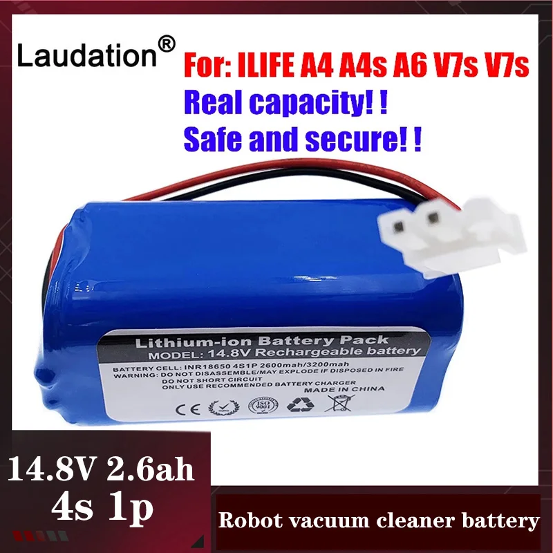 

Новый литиевый аккумулятор 14,8 в 2600 мАч 3200 мАч для робота-пылесоса ILIFE A4 A4s V7 A6 V7s Plus