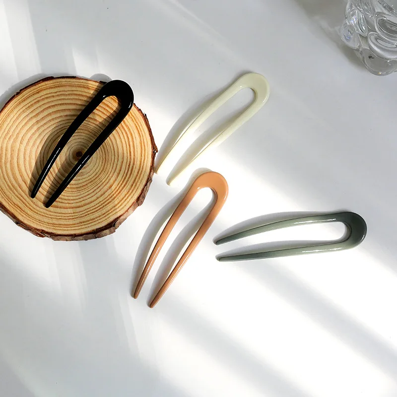 Новая модная простая шпилька в форме буквы U современная смола высокая шпилька, подходящая для всех случаев, волосы прически, для невесты, аксессуары для волос.