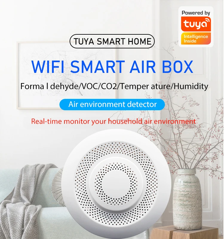 Детектор двуокиси углерода HIMOJO Tuya Zigbee C02 детектор формальдегида датчики VOC датчик