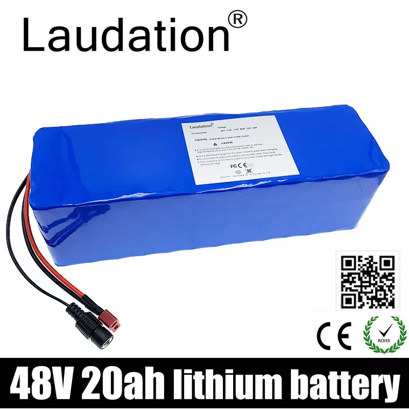 Laudation 48V 20ah батарея для электрического велосипеда 21700 5000mah 13S 4P Встроенный 25A BMS 500W