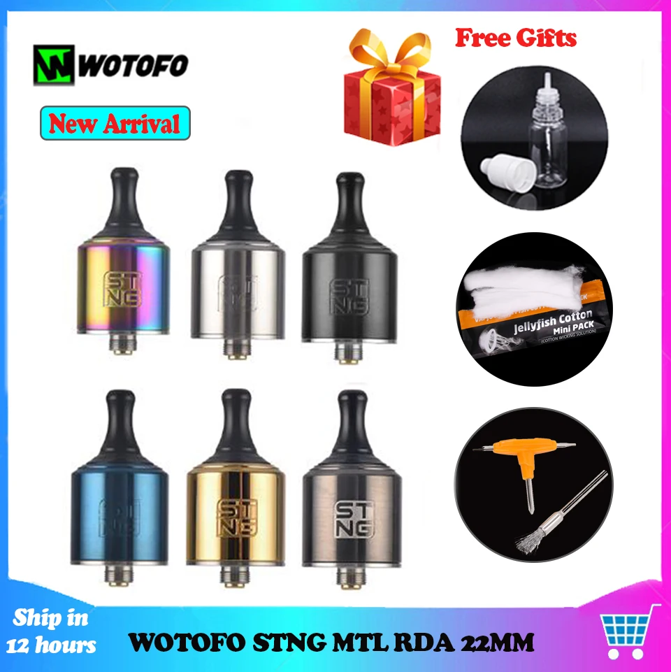 Wotofo Stng MTL RDA 22 мм 5 30 Вт 0 4 1.8ом одна катушка Vape Танк 510 нить электронная сигарета