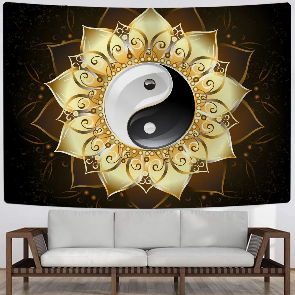 

Настенный гобелен с Луной и 3D принтом тайчи, настенный гобелен Инь Янь, домашний текстиль, гобелен для гостиной, настенные ковры, украшение