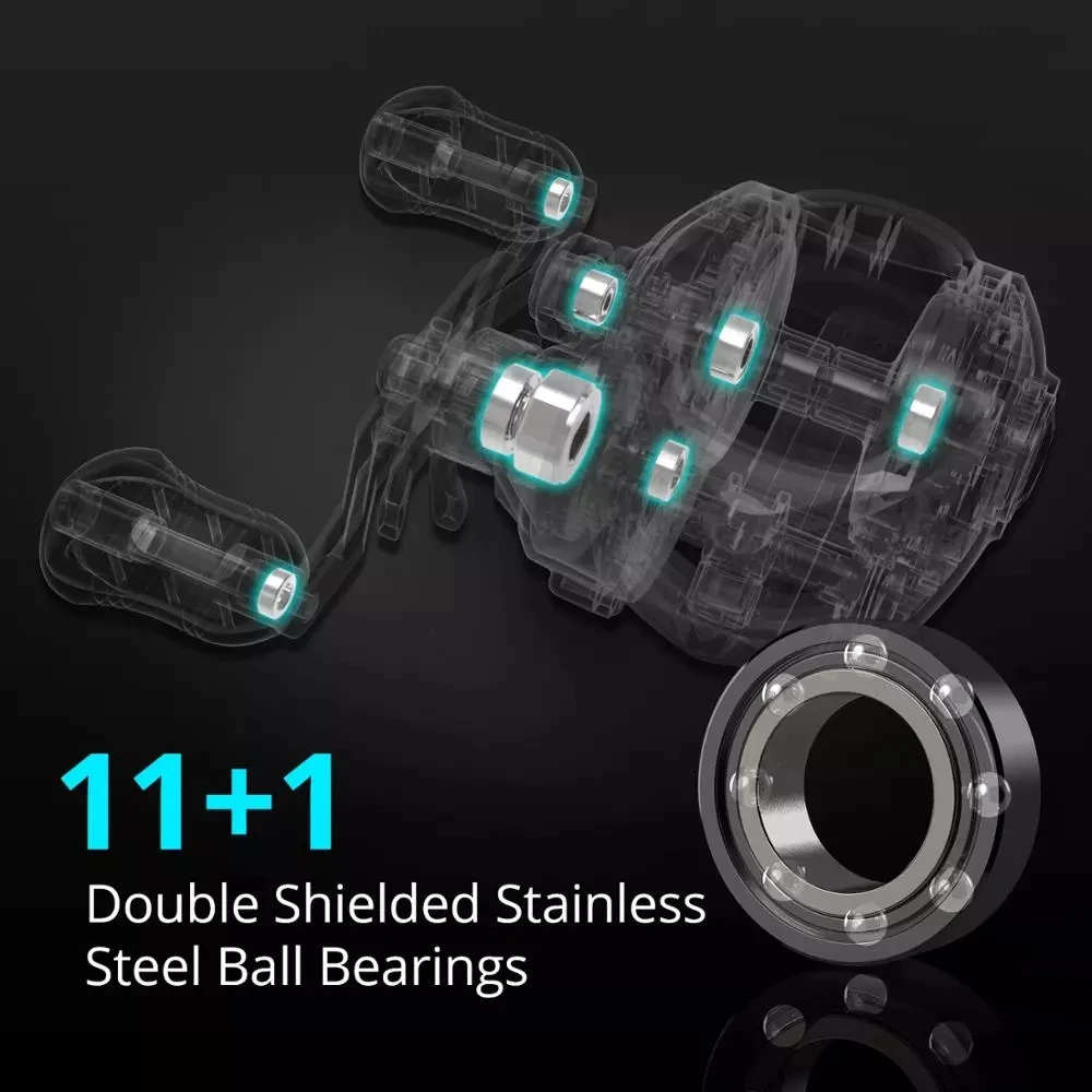

PPGUN Spartacus /Spartacus Plus Baitcasting Reel Dual Brake System Reel 8KG Max Drag 11+1 BBs 6.3:1 High Speed Fishing Reel
