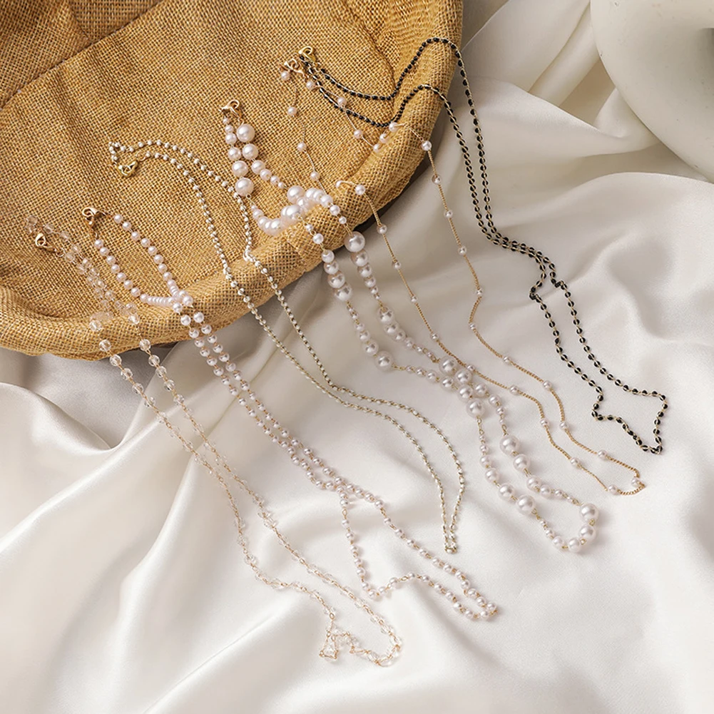 

Imitation Pearls Sunglasses Mask Chains Lanyard For Women Non-slip Beaded Eyeglasses Chains Eyewear Holder Neck Strap Rope