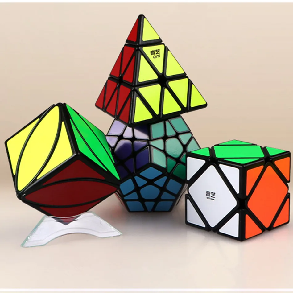 4 шт./компл. Qiyi подарочный набор из магических кубов, 2x2x2, 3x3x3, 4x4x4, 5x5x5 Треугольники Додекаэдр Mastermorphix Львы Скорость головоломка детская игрушка в подарок