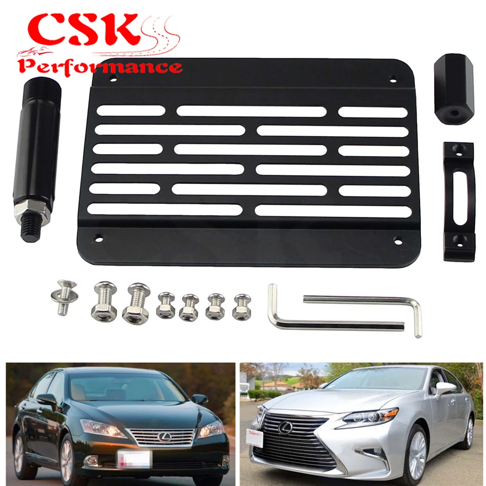 

Fits For 07-12 Lexus ES350 Bumper Tow Hook License Plate Mounting Bracket Holder Black
