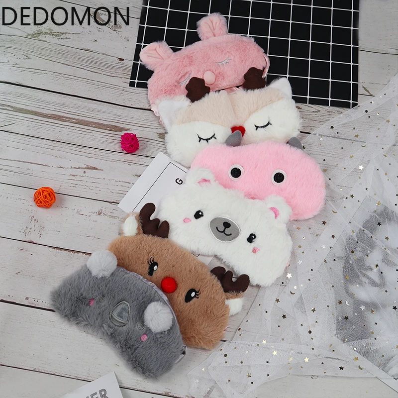 Симпатичная плюшевая маска для сна детей мультяшная путешествий и отдыха