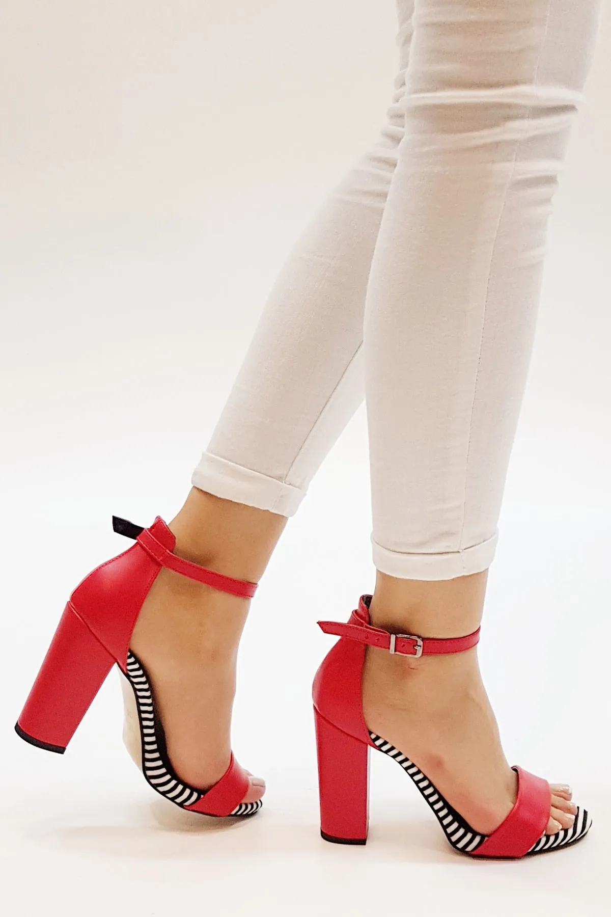 

Mst-037 Red White open-toed high-heeled women pumps shoes ladies party shoes heels wedding