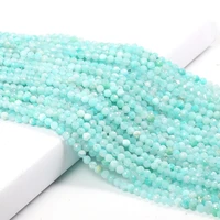 small beads natural stone beads amazonite 2 3mm section loose beads for jewelry making necklace diy bracelet accessories 38cm
