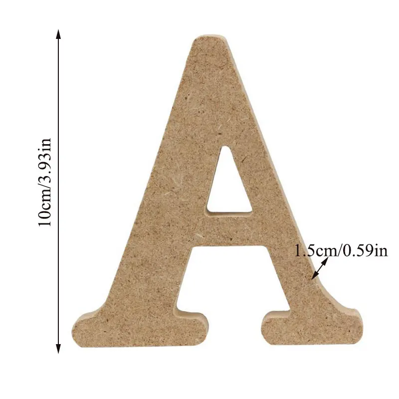 

1pc 10cm Wood Color Wooden Letters Alphabet DIY Word Letter Art Crafts Standing Name Design Party Wedding Home Decor 3.94 Inches