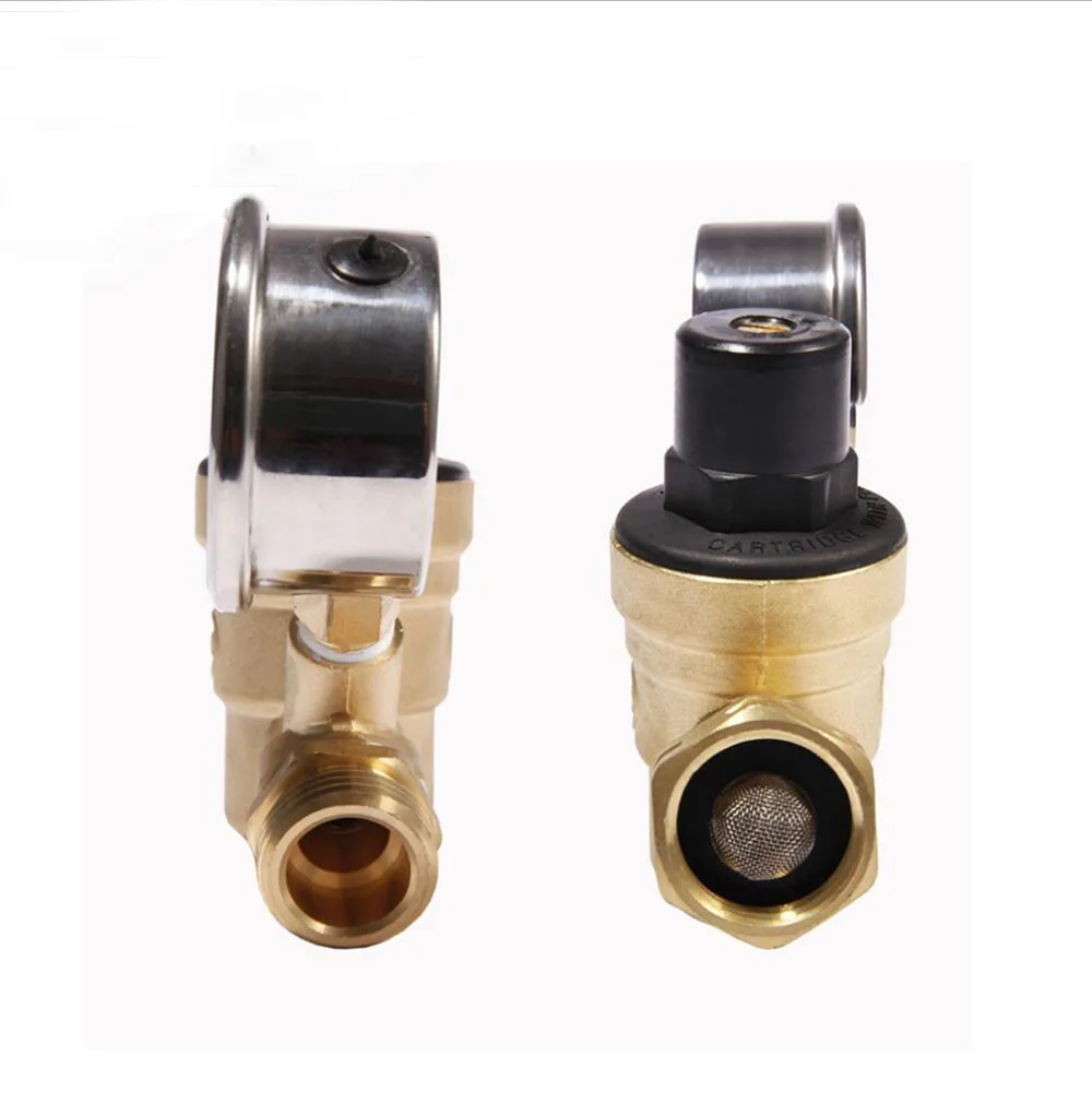 

DN20 3/4 inch Brass Water Pressure Reducing Maintaining Valve Regulator Adjustable Relief Valve With Pressure Gauge Meter