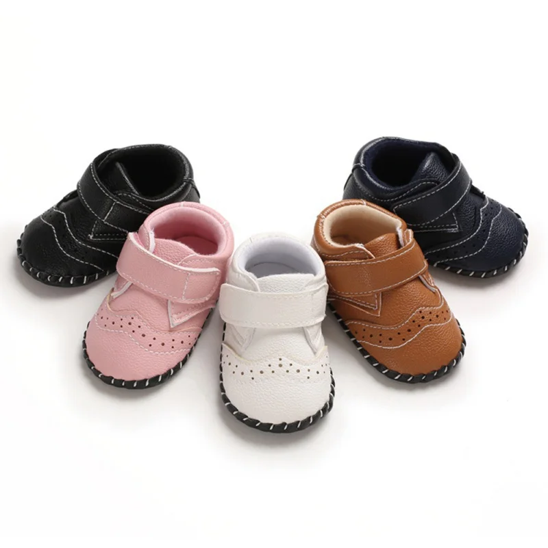 

Autumn Baby Boy Girls Crib Shoes Toddler Soft Soled Hook Loop Boys Prewalker Sneakers 0-18 Months Baby Kids