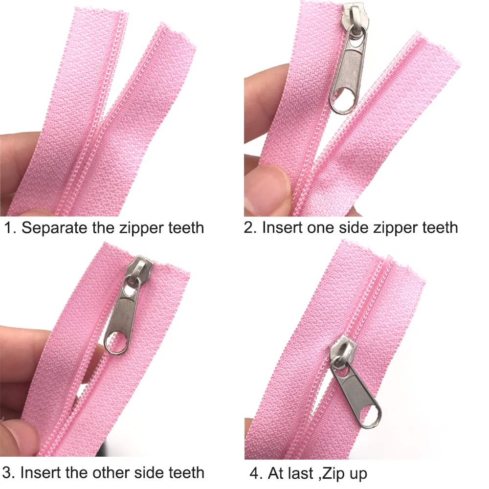 

10 Meters 25 Colors Nylon Coil Zippers with 20pcs Auto lock Zipper Slider - Supplies for Tailor Sewing Crafts