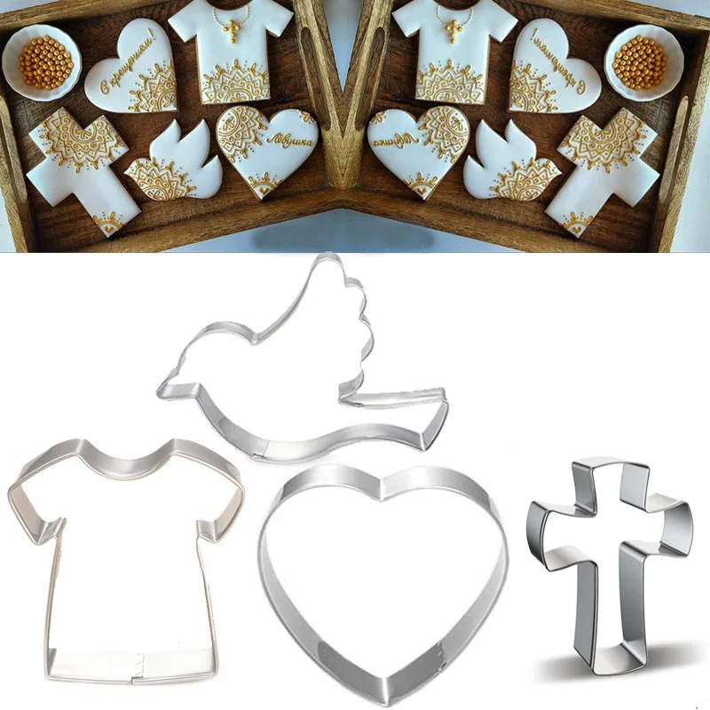 4 шт patisserie reposteria Peace Dove Cross резак для печенья металлические формы Сахар помадка