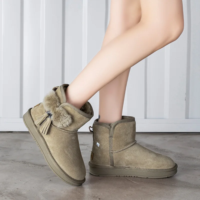 Женские зимние ботинки теплые плюшевые женские ботильоны Нескользящие размера