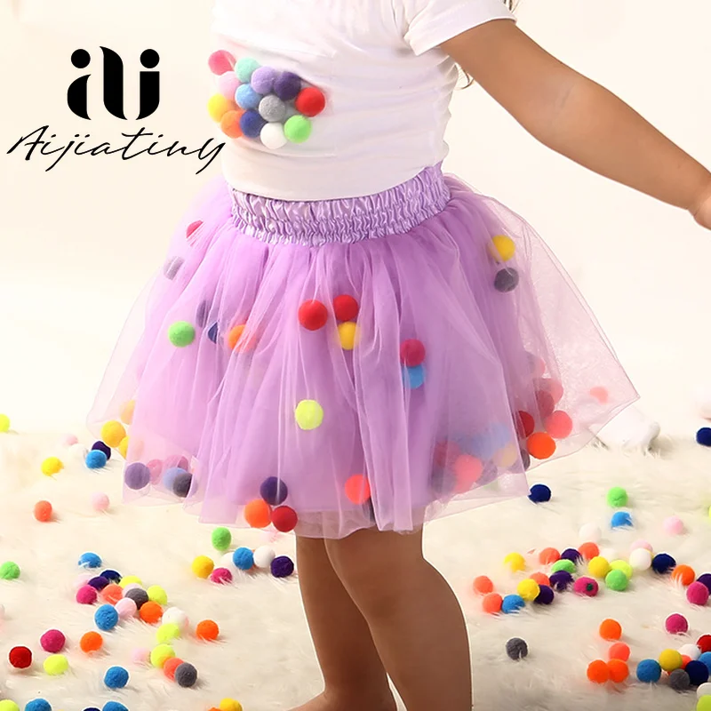 

New baby Girls Clothing Infant Mulity Colorful Tulle Tutu Skirt Soft Pompom Ball Puff Skirt Kids Girl Bottoming Pettiskirt Skirt
