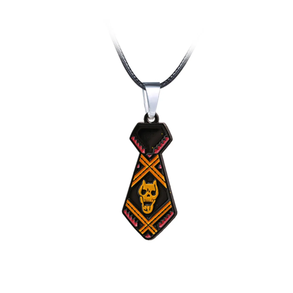 Leather necklace-8 Мультяшные ювелирные изделия колье ожерелье щит Подвески JOJOS причудливый Кулон "Приключение" Круглый убийца королева Шарм ожерелье s мужские подарки - Окраска металла: Leather necklace-8