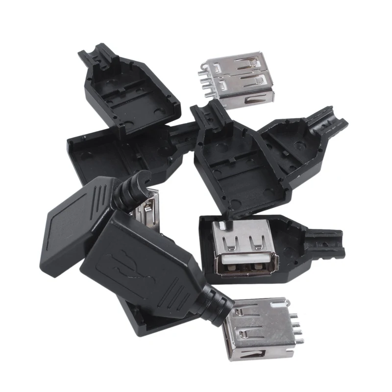 Черный пластиковый цветной дизайн USB 2 0 разъем адаптер 4 шт.|Вилки с розеткой| |