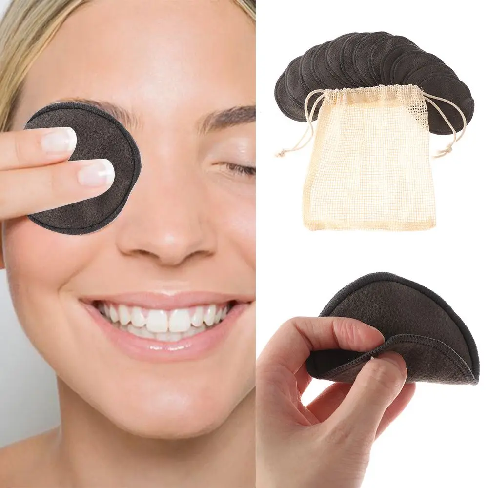 

12PCS Fashion Washable Reusable Cleansing Tool Face Wipes Makeup Remover Pads Bamboo Fiber Facial Cleansing Pad