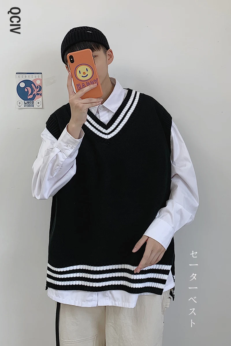 

Autumn And Winter New Men's Loose Round Neck Sweater Bottoming Korean Version Of The Trend Shirt Pullover M-2XL