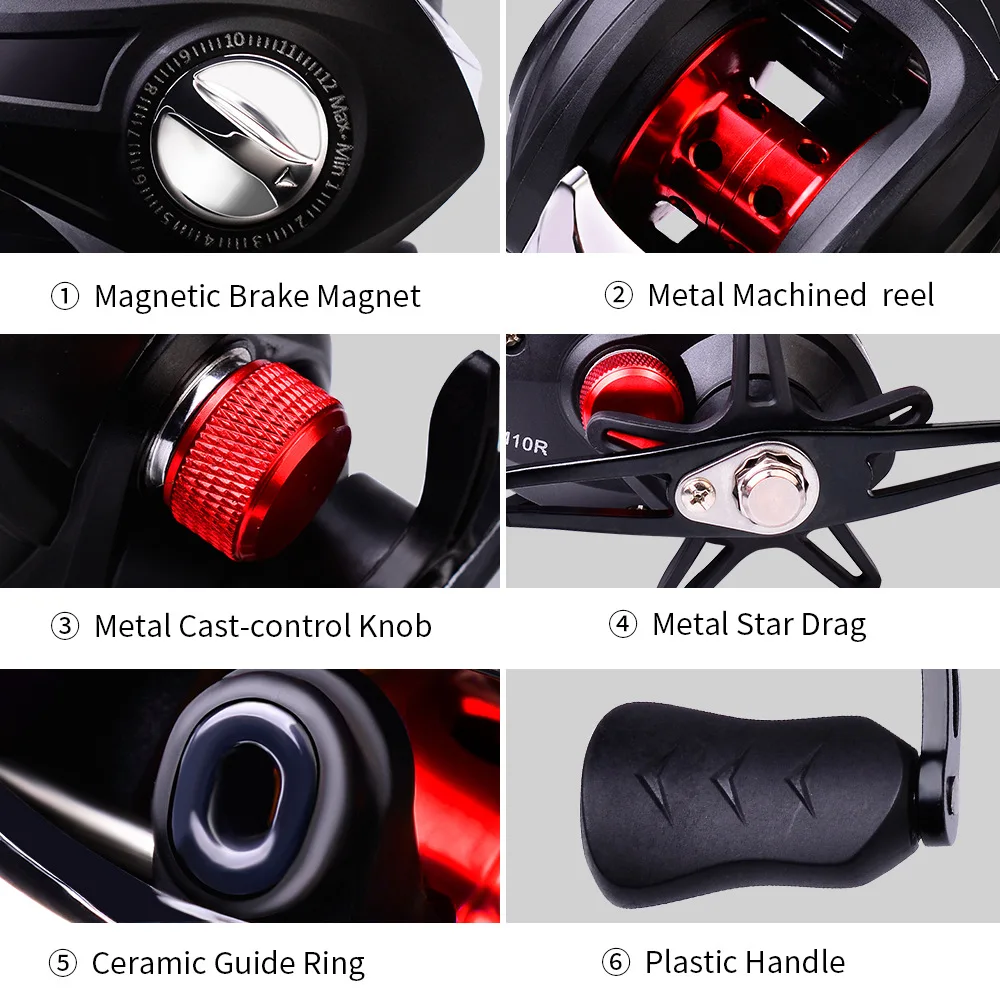 

Water Drop Wheel Baitcasting Gear 7:2:1 Fishing Wheel Fishing Rod Wheel Left Right Hand Spool Casting