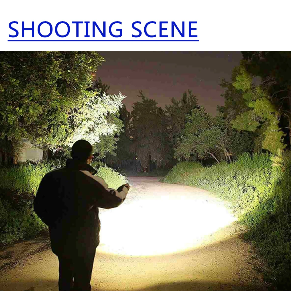 

Xhp50.2 Led Flashlight Zoomable 18650 or 26650 Battery Torch USB Rechargeable Aluminum Adjustable Single mode ON/OFF Lantern