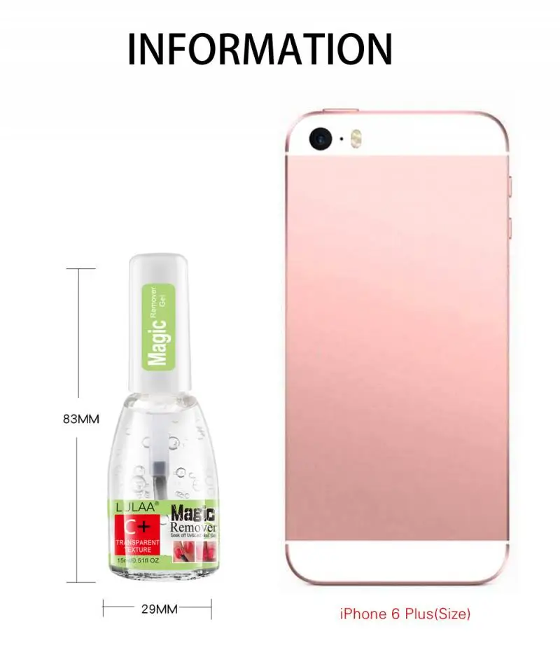 

LULAA Nail Polish Remover Gel Nail Polish Remover Gel To Remove Soak Off Gel Polish Nail Solution Cleaner 15ML TSLM1