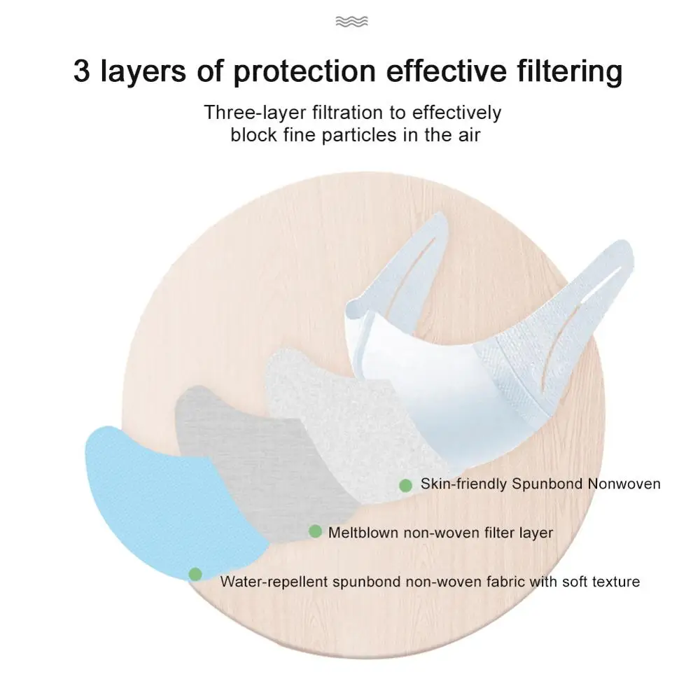 10 шт. одноразовые защитные маски 3-х слойные 3D дышащие сандалии с открытым носком