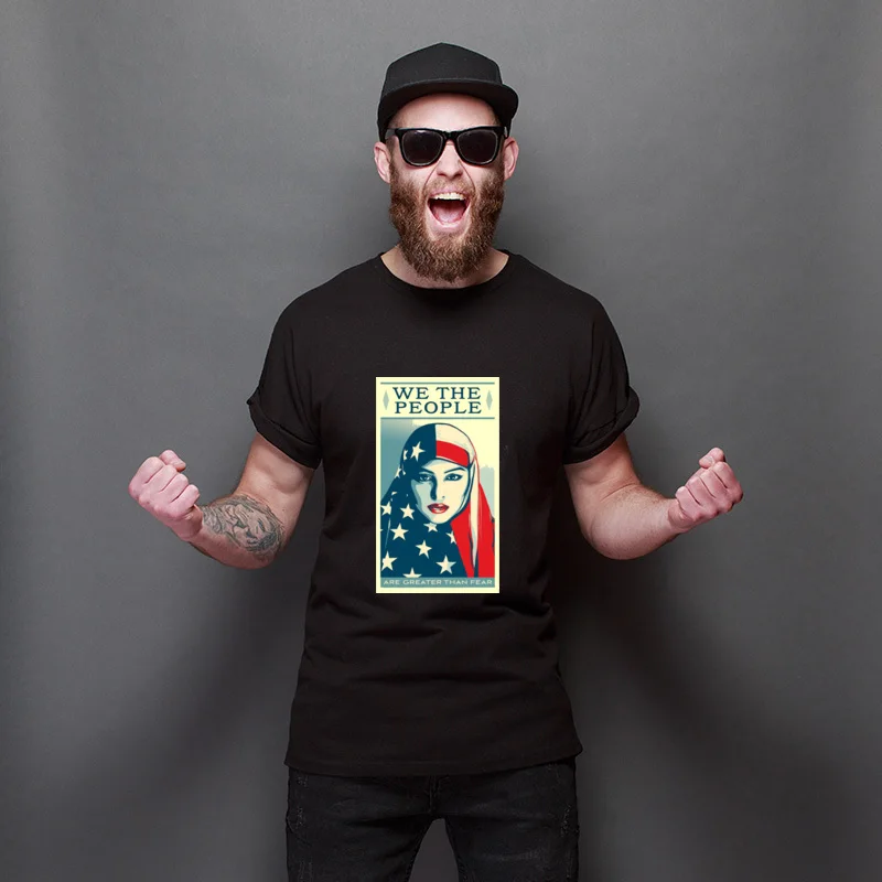 

Valentine Day We The People Are Greater Than Fear Simple Style Retro T Shirt Fashionable Crazy T Shirts Cartoon Cool Tee Shirt