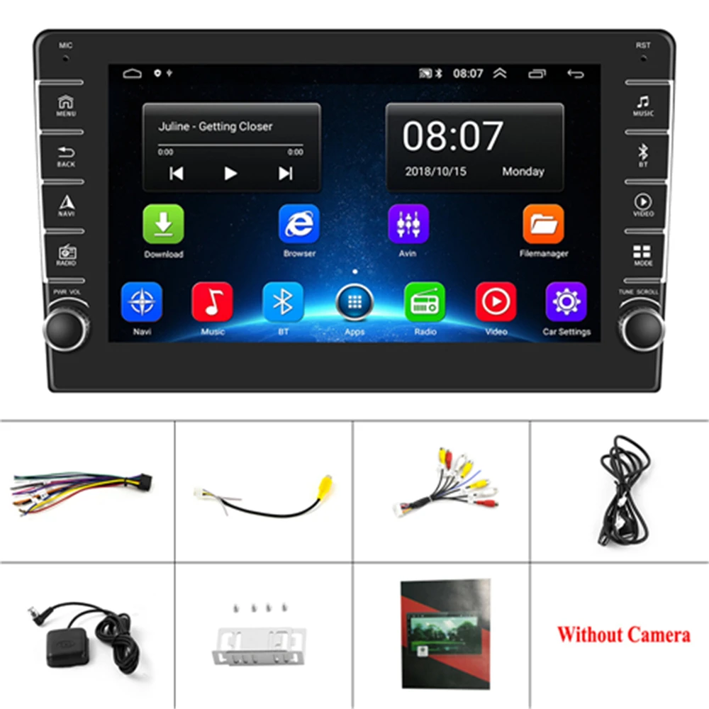 

Podofo 2 Din Android Car Multimedia Player 8" GPS WIFI Bluetooth Player For Toyota Volkswagen Hyundai Kia Renault Suzuki Nissan