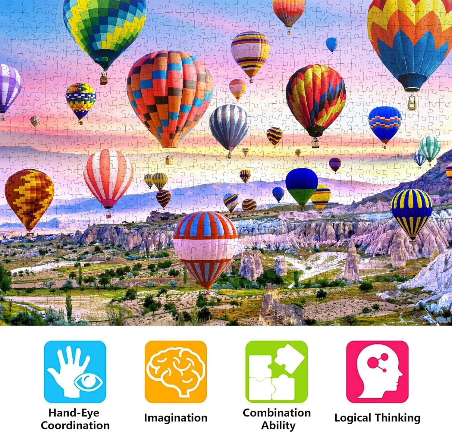 

Puzzles for Adults 1000 Piece Puzzles for Adults - Hot Air Balloons Landscape Style Jigsaw Puzzle Game Toys Gift