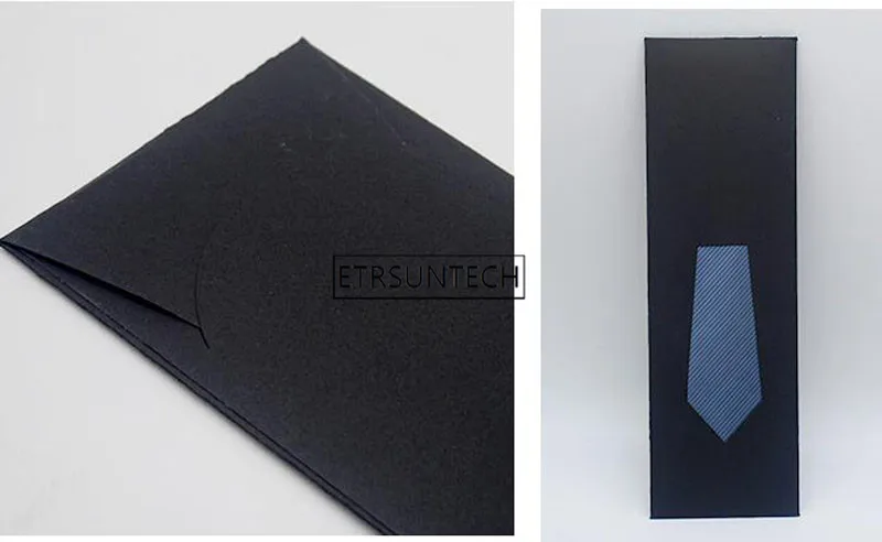 300 шт. черный простой бумажный конверт с ПВХ визуальным окном для галстука шарфа