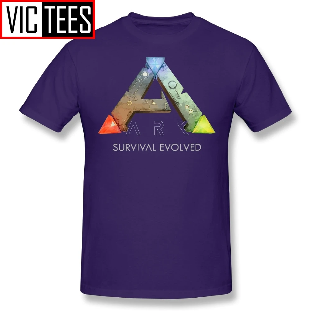 Мужские футболки Ark Survival Evolved Games, мужские хлопковые футболки, повседневные футболки с круглым воротником, черные - Цвет: Фиолетовый