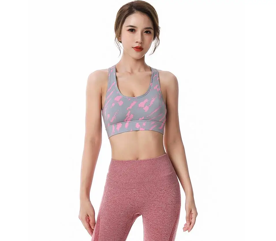 

Sports Bra Women Solid Yoga Tank Crop Top Fitness Push up Gym Shockproof Adjustable Shirt Running Athletic Fast Dry Vest