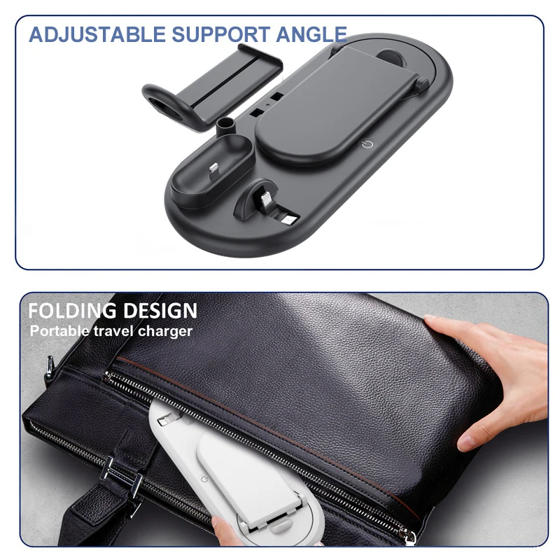 

7 in 1 Wireless Charger Stand for iPhone 12 11 X XS XR 8 iWatch 6 5 4 for AirPods Pro Pencil Fast Charger Dock Station LED Lamp