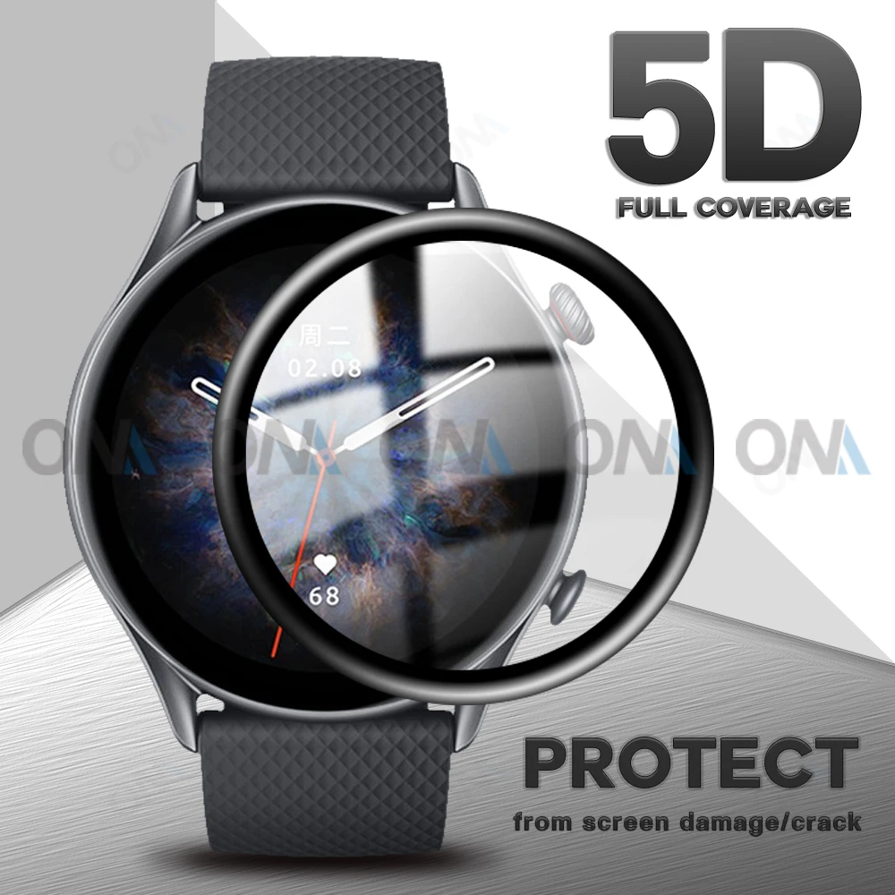 5D защитная пленка из мягкого стекла для Huami Amazfit GTR3 GTR-3 GTR 3 Pro 2 2E Smart Watch Full Cover HD