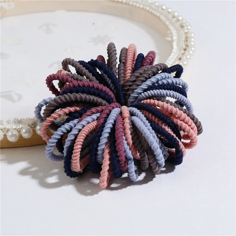 S6-3cm 50PCS 50 шт./лот, 3 см, милые цветные резинки для волос для девочек, аксессуары для волос, эластичная веревка для детей, детская бабочка, конский хвост, держатель, модные резинки - Цвет: S6-3cm 50PCS