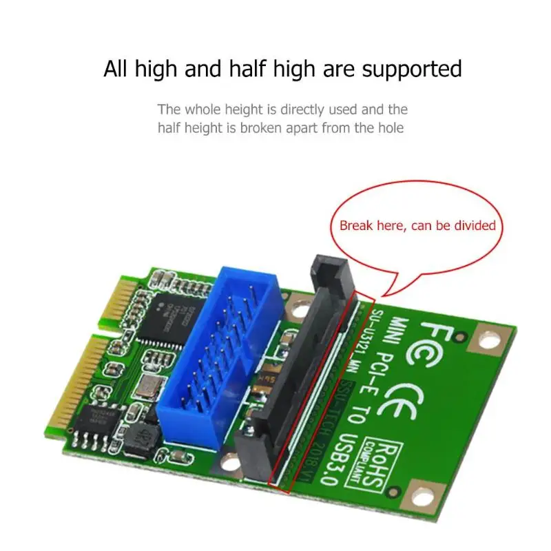 Mini Pci E к Usb3.0 адаптер карта Pcie To19 Pin 20Pin Usb 3 0 расширения с 15Pin Sata порты питания для