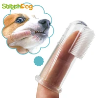 super soft pet finger toothbrush teddy dog brush bad breath tartar teeth care tool dog cat cleaning silicagel pet supplies