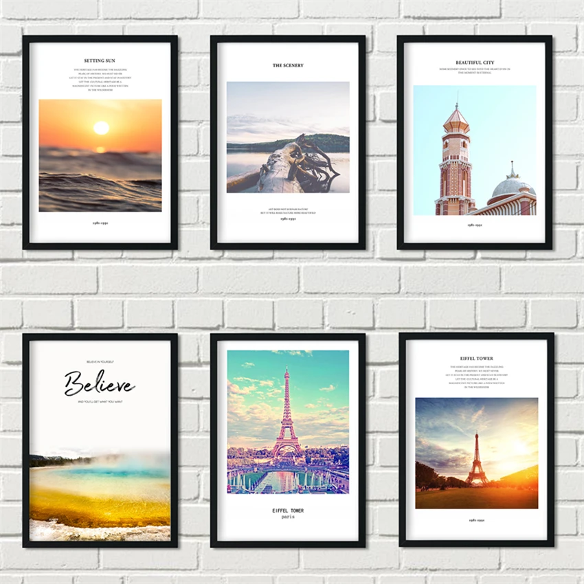 Всемирно известный город пейзаж Живопись Печать скандинавский стиль стены